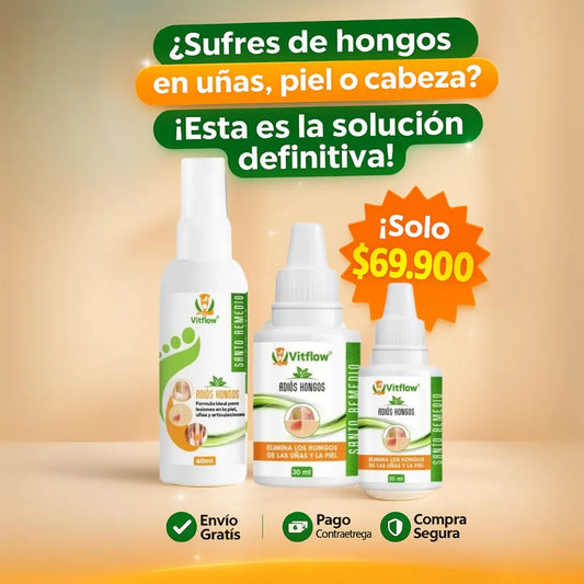 COMBO ANTIHONGOS Para uñas, piel y cuero cabelludo.
